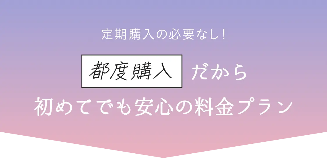 都度購入だから初めてでも安心の料金プラン